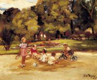 Paul Michel Dupuy - Children Playing In A Park
